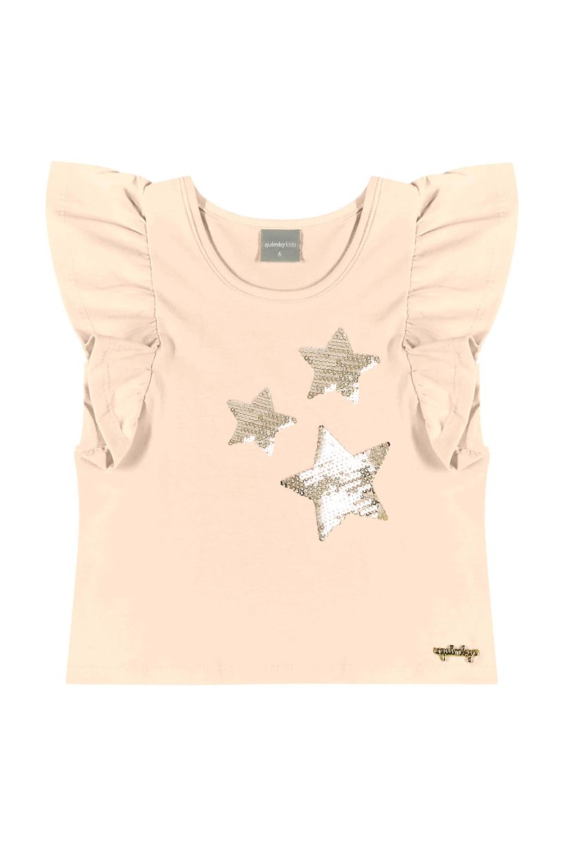 Conjunto-com-Blusa-e-Short-Saia-com-Tule-para-Menina-Bege