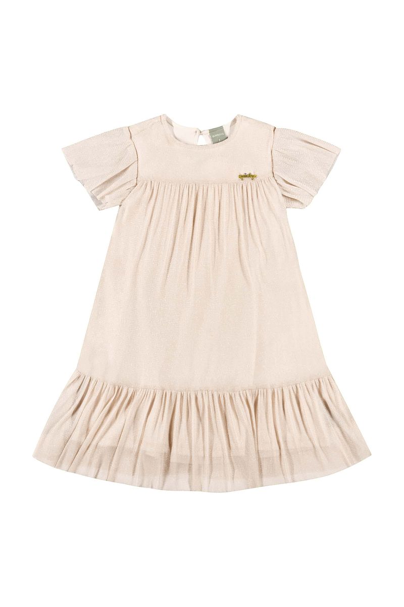 Vestido-Infantil-com-Tule-para-Menina-Bege