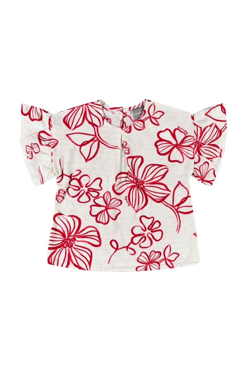 Conjunto-com-Bata-Floral-e-Short-Infantil-para-Menina-Vermelho