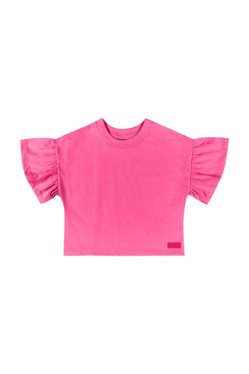 Cropped Básico Infantil para Menina (Rosa Pink) Quimby