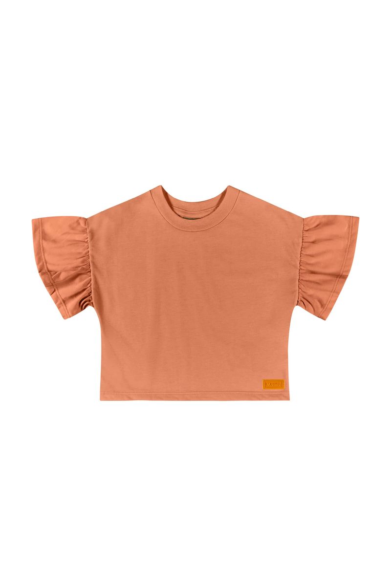 Cropped-Basico-Infantil-para-Menina-Laranja-Quimby