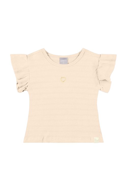 Blusa Básica Infantil para Menina (Bege) Quimby