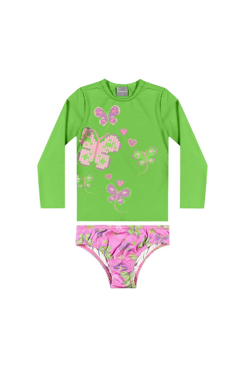 Biquini-Manga-Longa-para-Menina-com-FPS--50-Verde