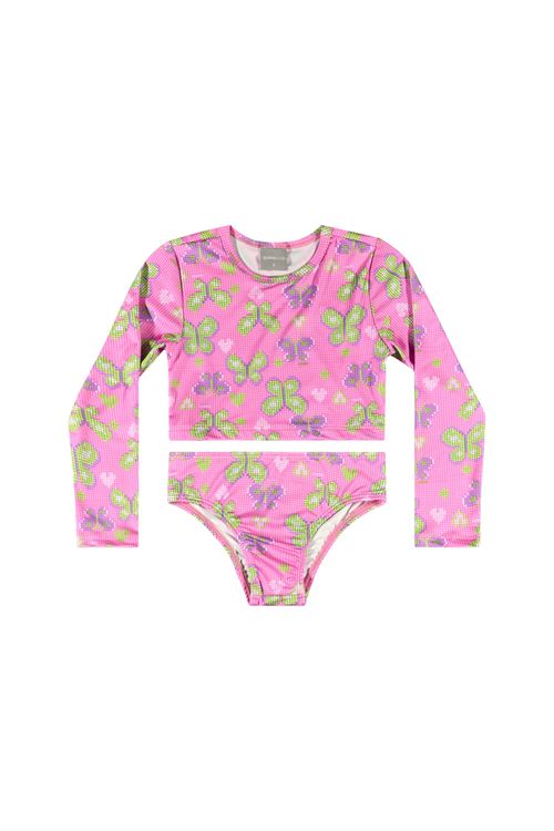 Biquíni Manga Longa para Menina com FPS +50 (Roxo) Quimby