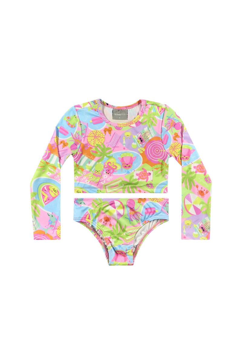 Biquini-Manga-Longa-para-Menina-com-FPS--50-Verde
