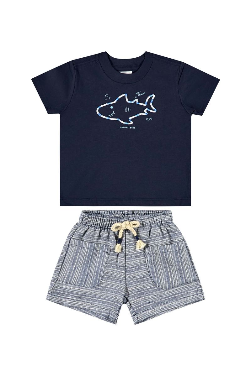 Conjunto-com-Camiseta-de-Tubarao-e-Bermuda-para-Bebe-Menino-Azul-Marinho