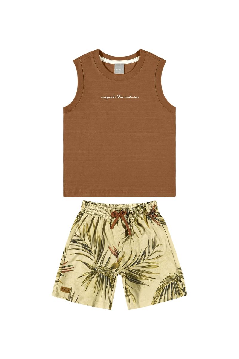 Conjunto-com-Regata-e-Bermuda-Infantil-para-Menino-Marrom