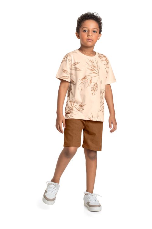 Camiseta Infantil para Menino (Bege) Quimby