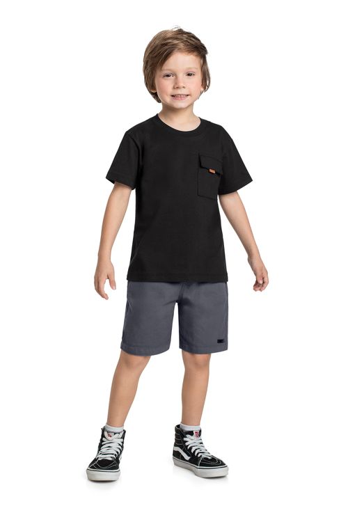 Camiseta Infantil para Menino (Preto) Quimby