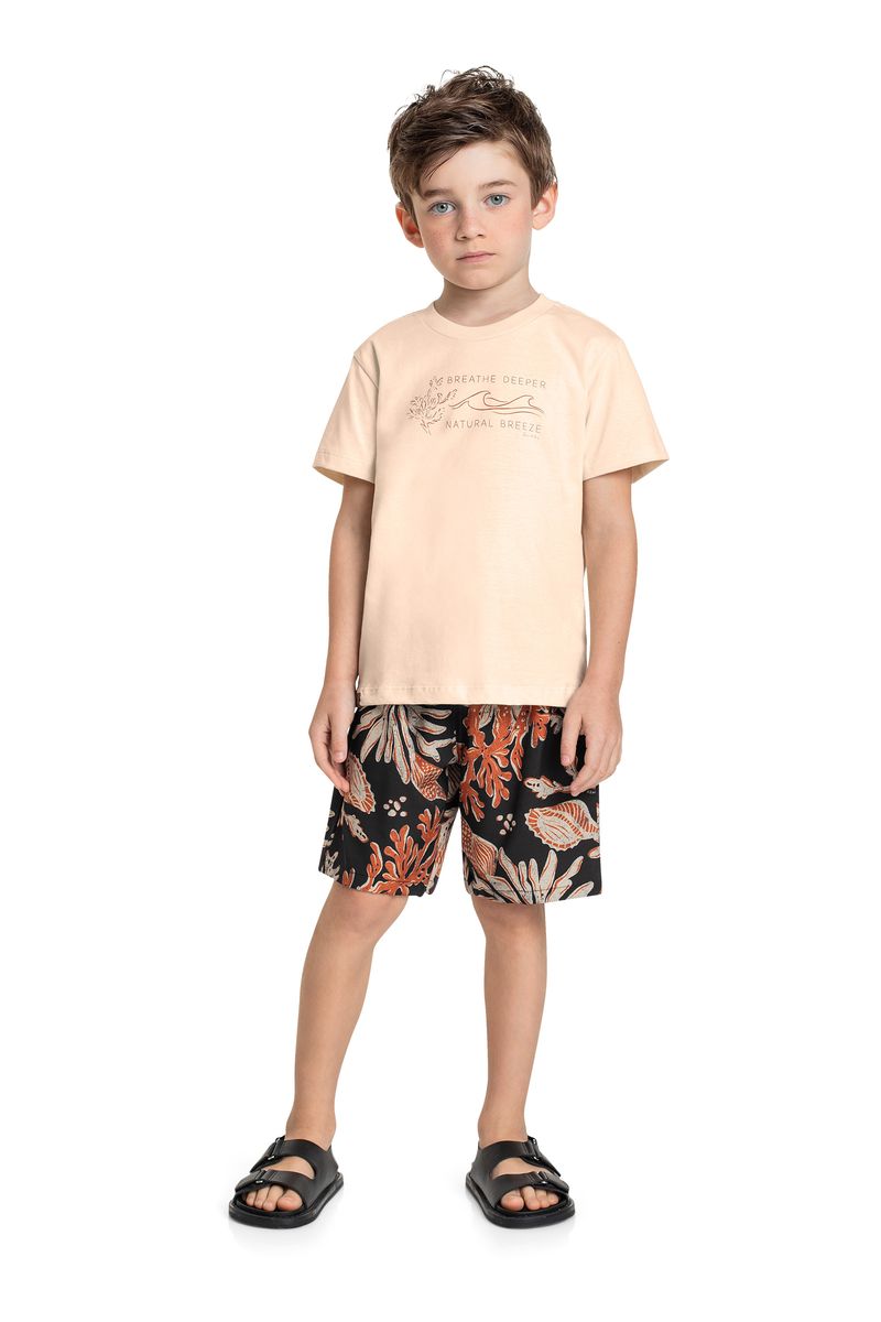 Conjunto-Infantil-com-Camiseta-e-Bermuda-para-Menino-Bege
