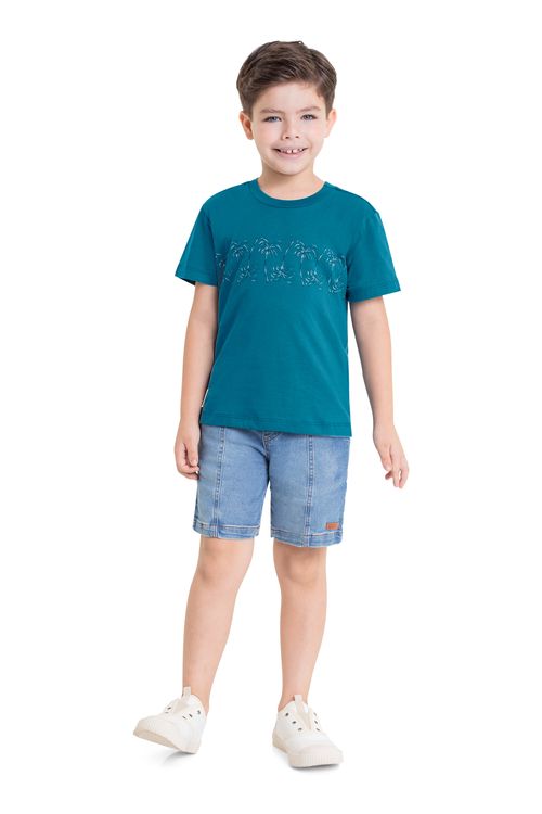 Camiseta Infantil para Menino (Azul) Quimby