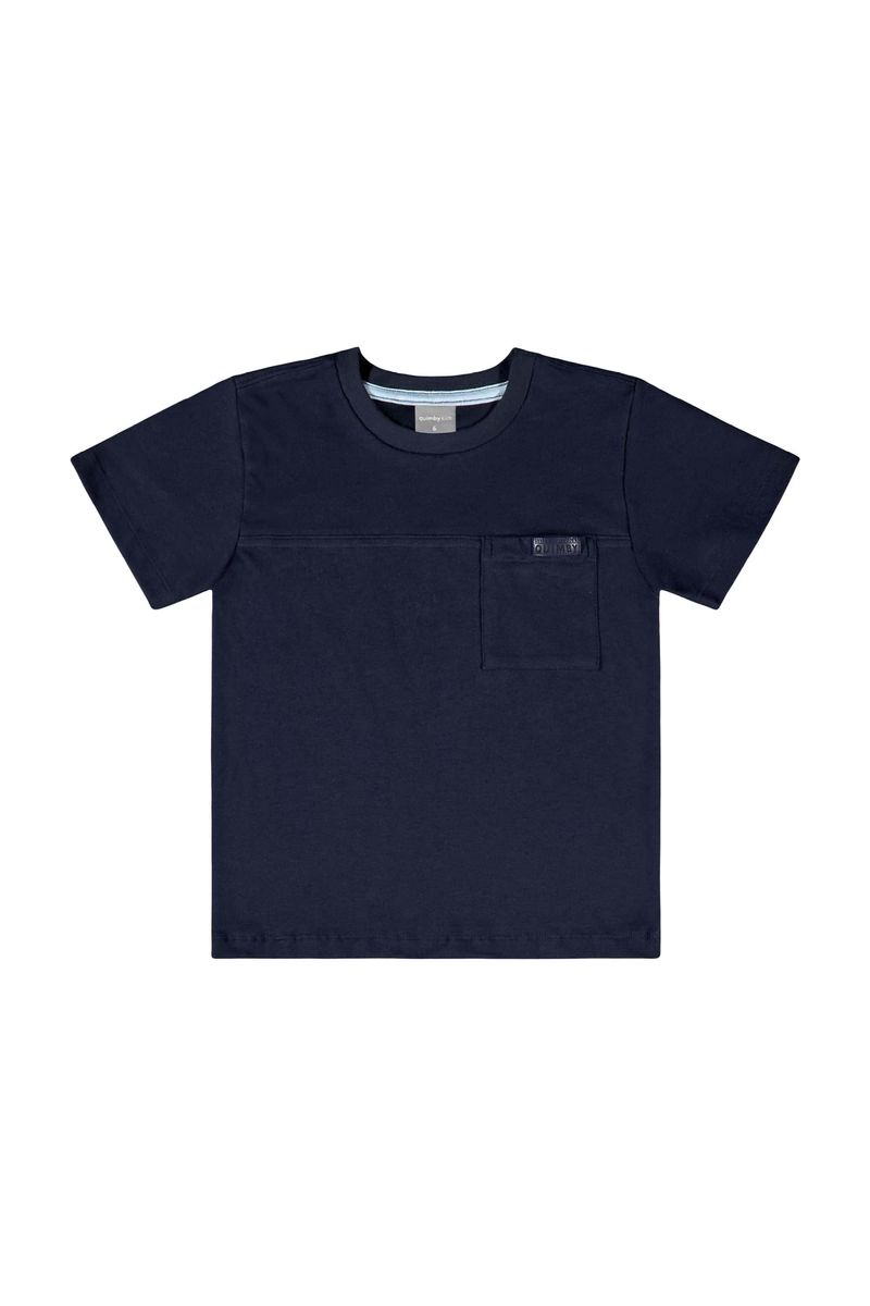 Conjunto-Infantil-com-Camiseta-e-Bermuda-Jeans-para-Menino-Azul-Marinho