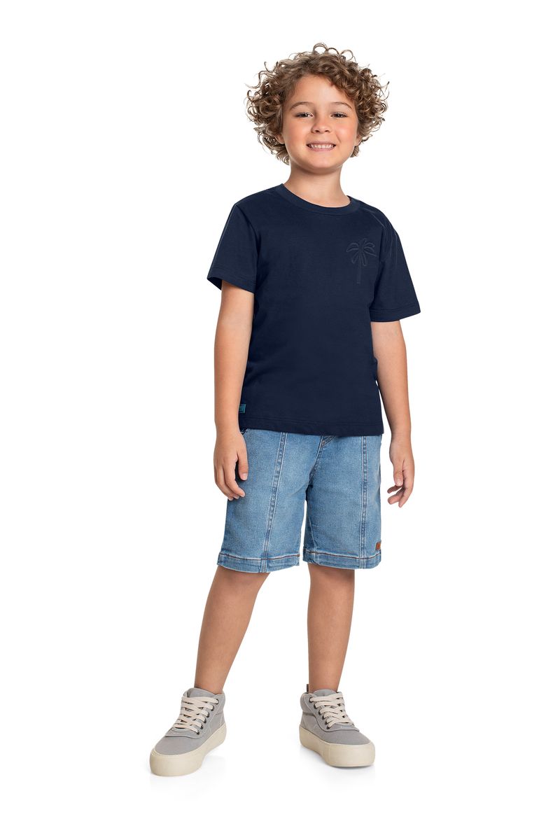 Camiseta-Infantil-para-Menino-Azul-Marinho