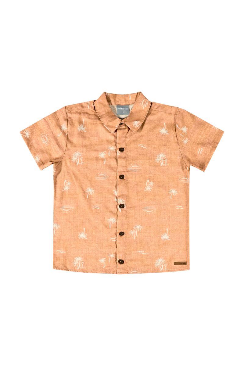 Camisa-de-Algodao-Infantil-para-Menino-Marrom