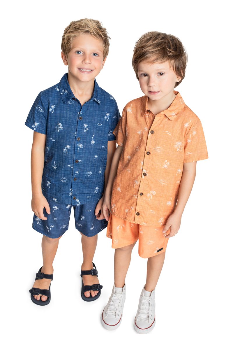 Camisa-de-Algodao-Infantil-para-Menino-Marrom