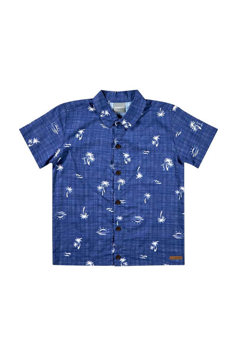 Camisa-de-Algodao-Infantil-para-Menino-Azul