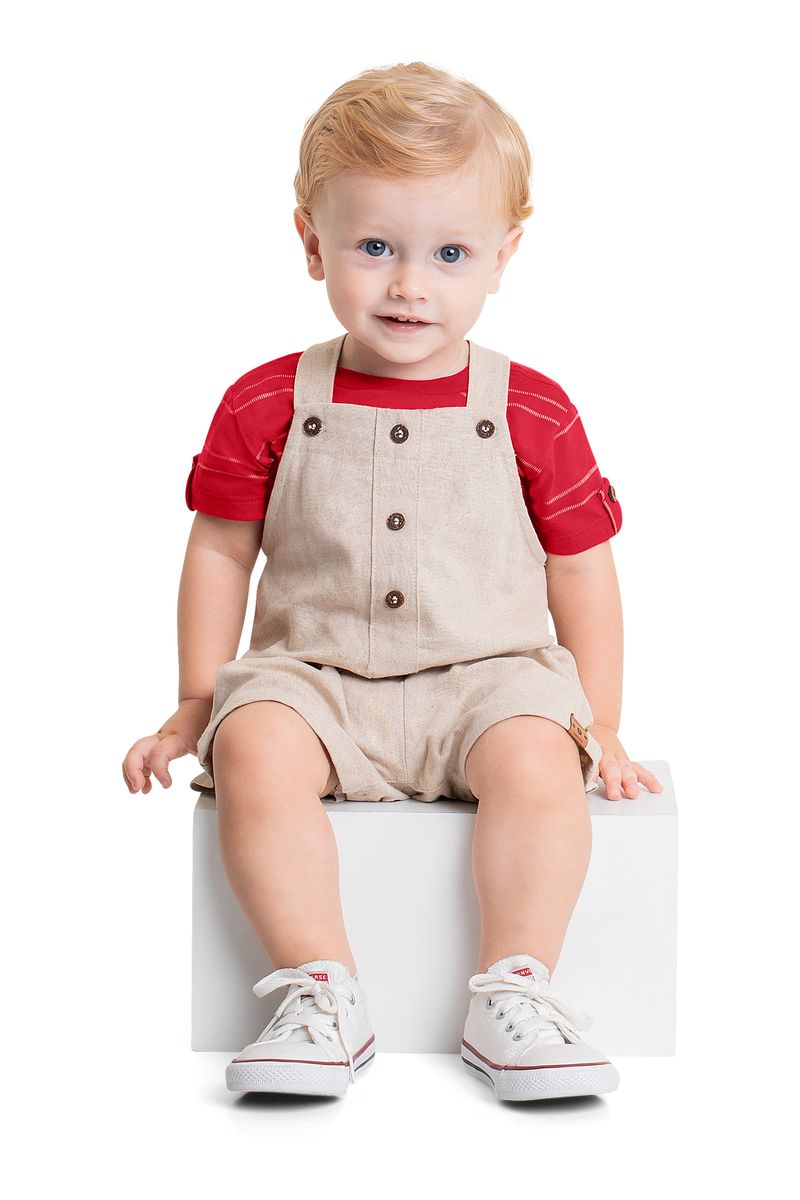 Conjunto-com-Jardineira-e-Camiseta-para-Bebe-Menino-Vermelho