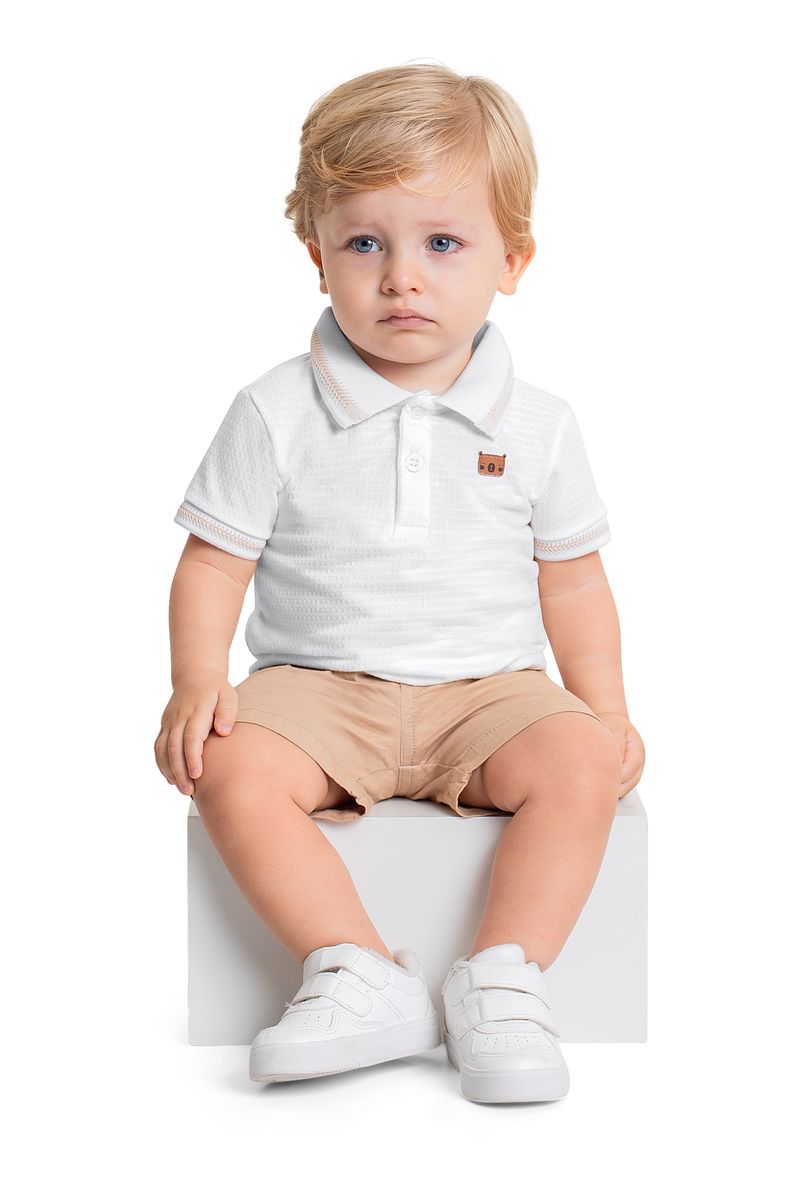 Conjunto-com-Camisa-Polo-e-Bermuda-para-Bebe-Menino-Branco