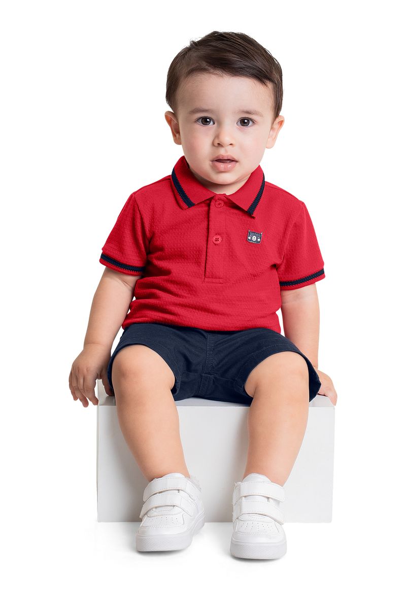 Conjunto-com-Camisa-Polo-e-Bermuda-para-Bebe-Menino-Vermelho