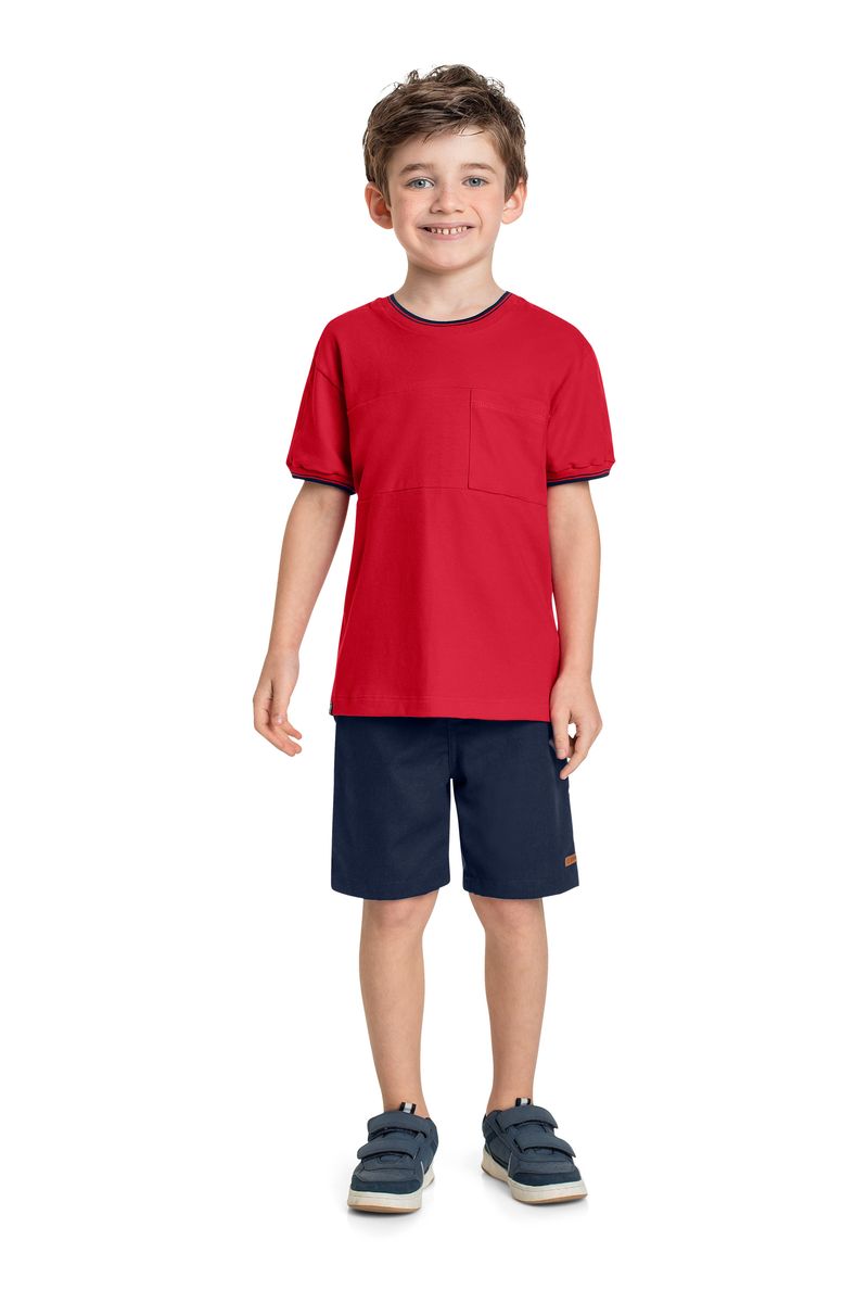 Camiseta-Infantil-para-Menino-Vermelho-Quimby