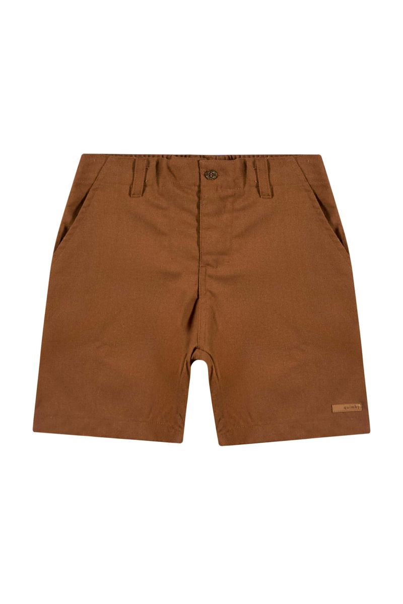 Bermuda-Infantil-em-Tecido-para-Menino-Marrom
