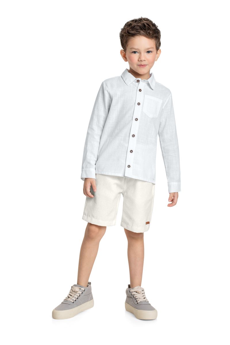 Conjunto-Infantil-com-Camisa-e-Bermuda-para-Menino-Branco-Quimby