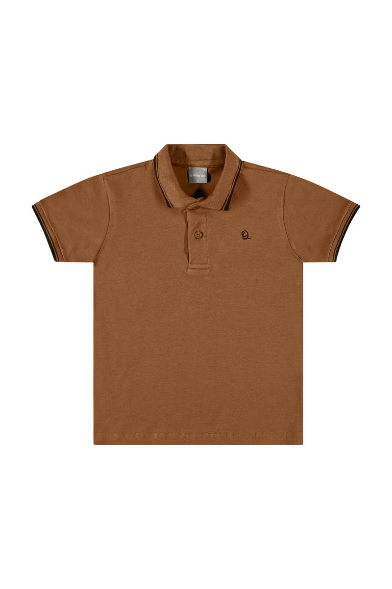Camisa-Polo-Infantil-para-Menino-Marrom