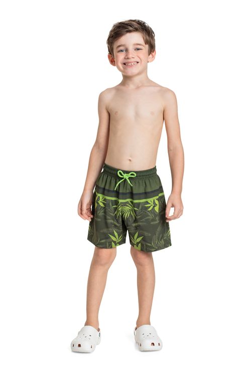 Bermuda Infantil em Microfibra para Menino (Verde Escuro) Quimby