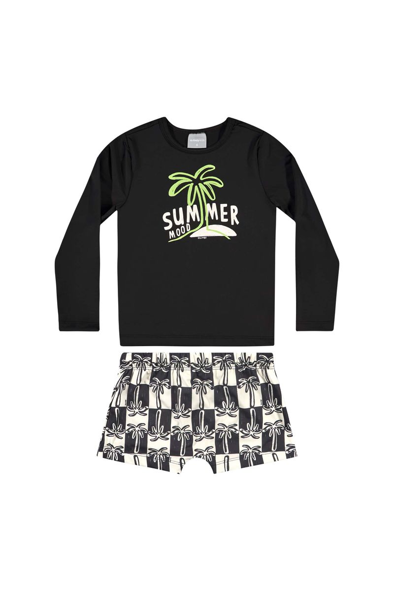 Conjunto-Infantil-com-Camiseta-e-Sunga-com-FPS--50-para-Menino-Preto