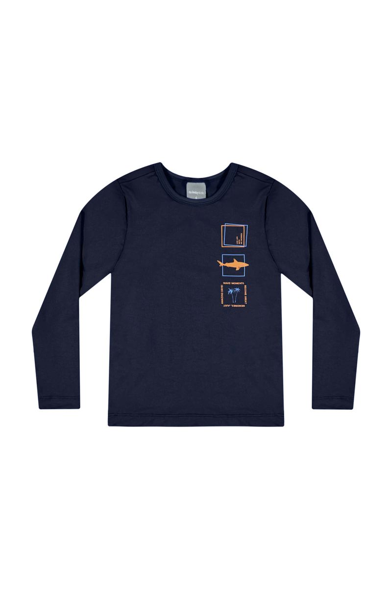Conjunto-Infantil-com-Camiseta-e-Sunga-com-FPS--50-para-Menino-Azul-Marinho