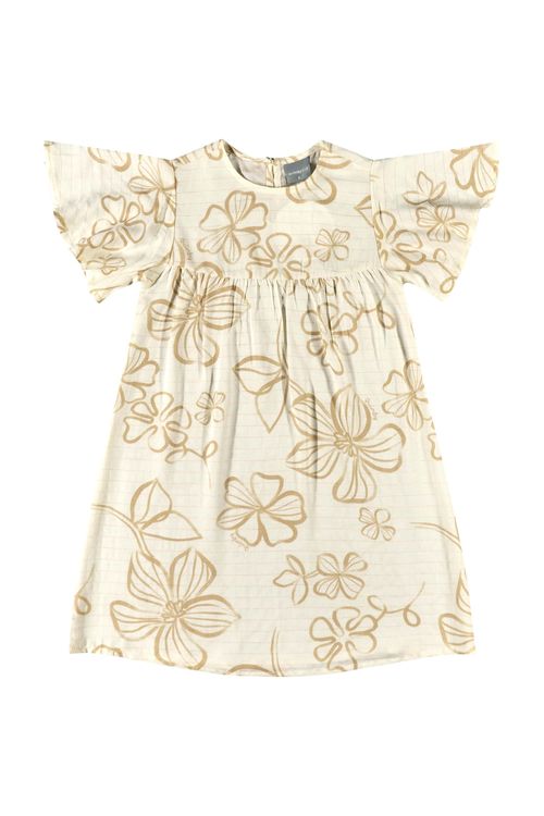 Vestido Infantil em Viscose para Menina (Bege) Quimby