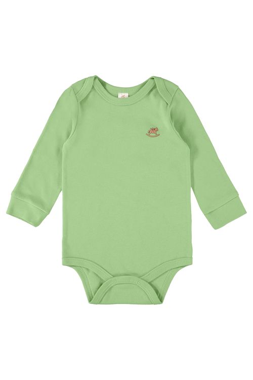 Body Manga Longa em Suedine Unissex para Bebê (Verde) Up Baby