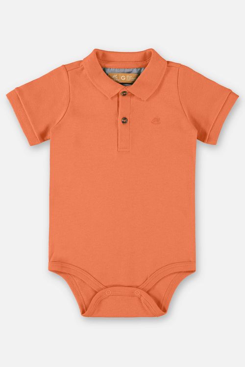 Body Polo em Suedine para Bebê Menino (Laranja) Up Baby