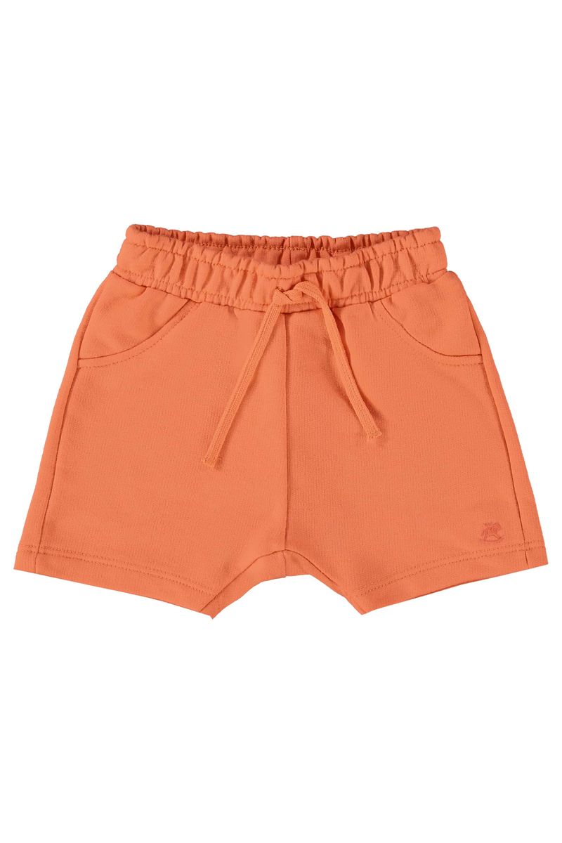 short-basico-para-bebe-menino-em-moletom-laranja