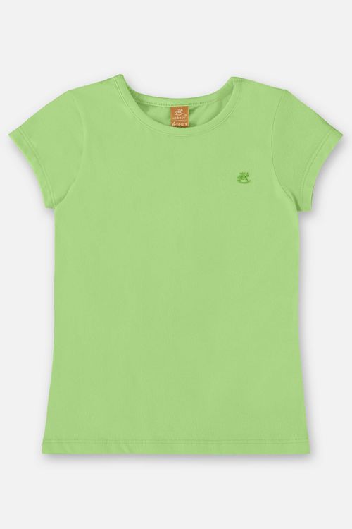Blusa Infantil Manga Curta Básica em Cotton (Verde Neon) Up Baby