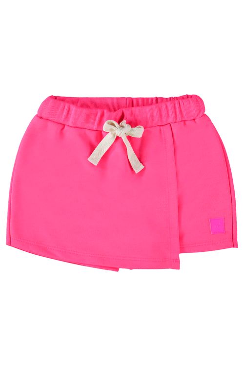 Short-Saia Básico Infantil em Moletom (Rosa Pink Neon) Up Baby