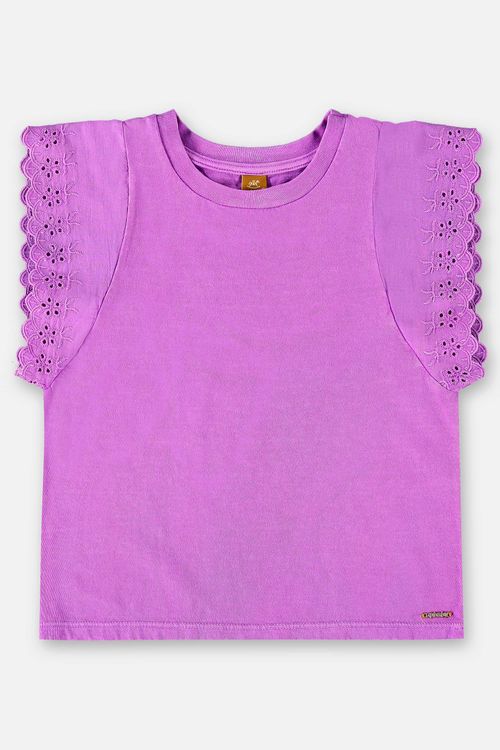 Blusa Manga Curta Básica Infantil (Roxo) Up Baby