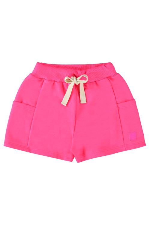 Short Básico Infantil para Meninas (Rosa Pink Neon) Up Baby