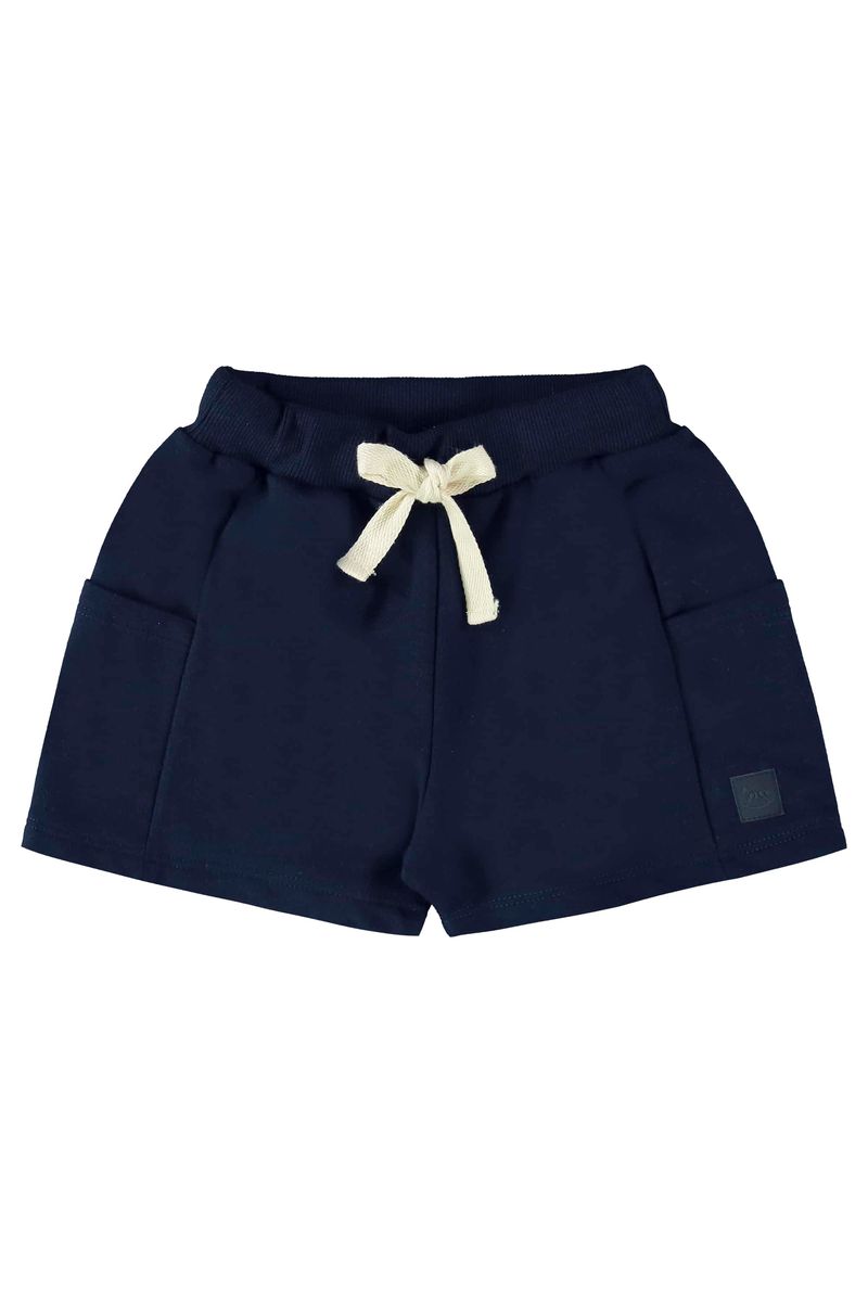 short-basico-infantil-para-meninas-azul-marinho