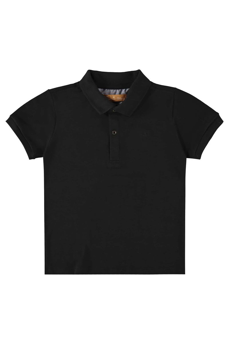 camisa-polo-basica-infantil-para-meninos-preto