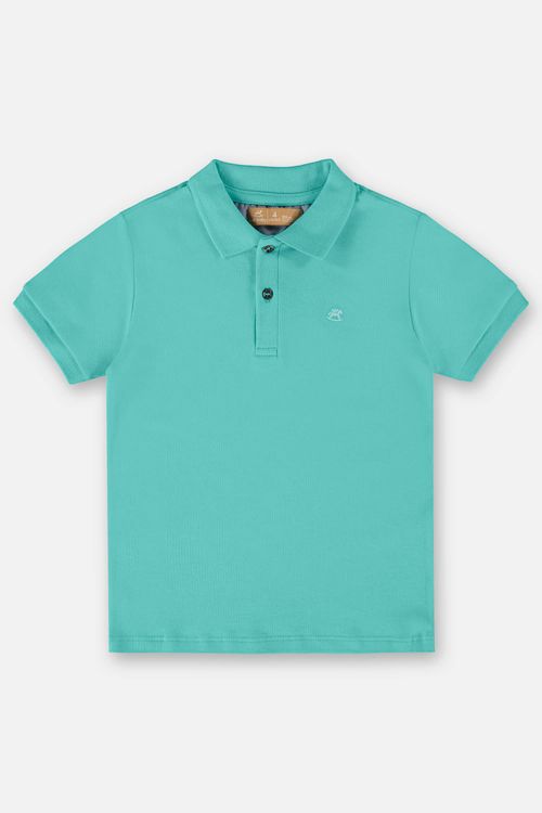 Camisa Polo Infantil para Menino em Suedine (Azul) Up Baby