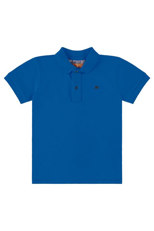 Camisa Polo Infantil Básica para Menino em Piquet (Azul) Up Baby