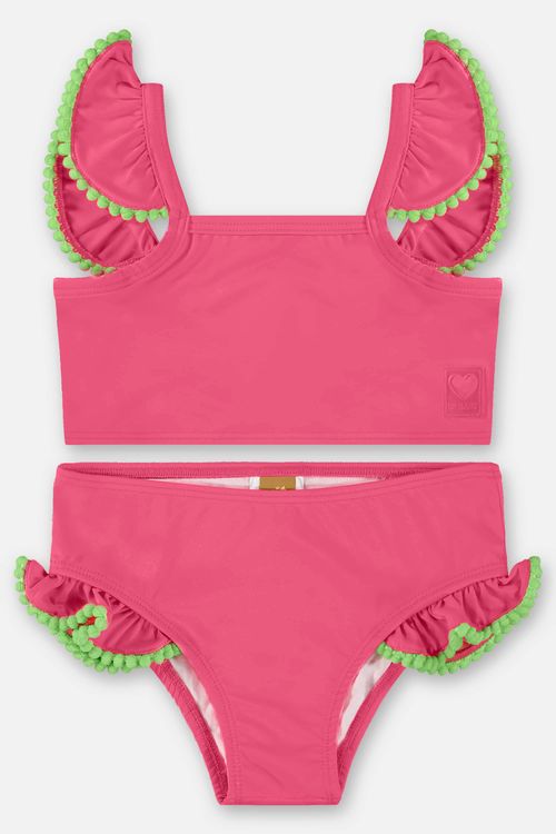 Biquíni Infantil com Top e Calcinha FPS+50 (Rosa Pink Neon) Up Baby