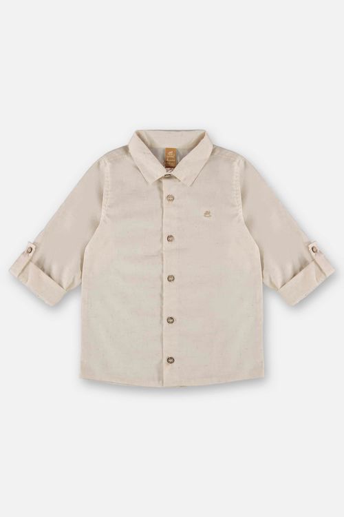 Camisa Manga Longa Infantil para Menino (Bege) Up Baby