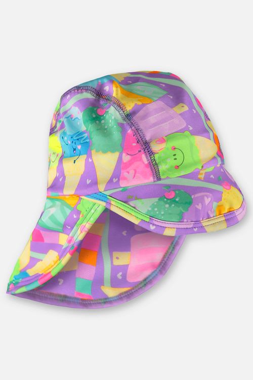 Boné Unissex Infantil com Proteção FPS+50 (Roxo) Up Baby