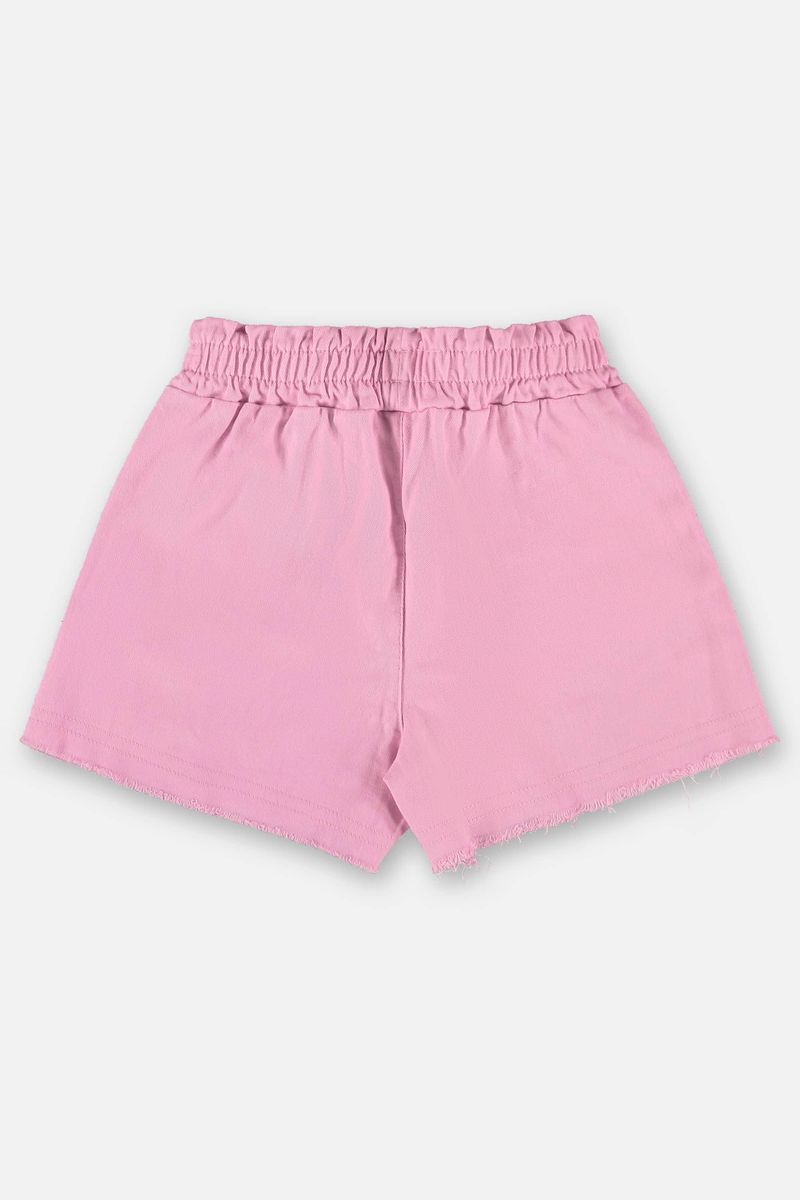 short-infantil-para-menina-em-sarja-com-elastano-rosa