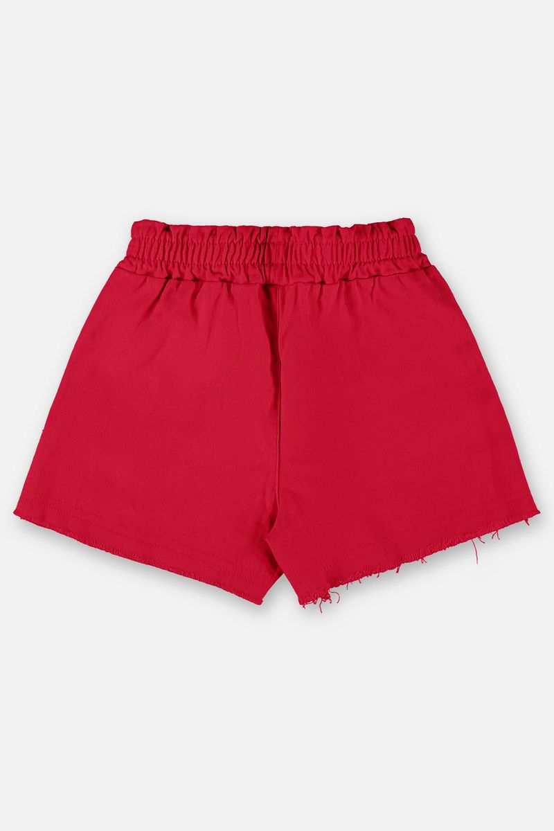 short-infantil-para-menina-em-sarja-com-elastano-vermelho