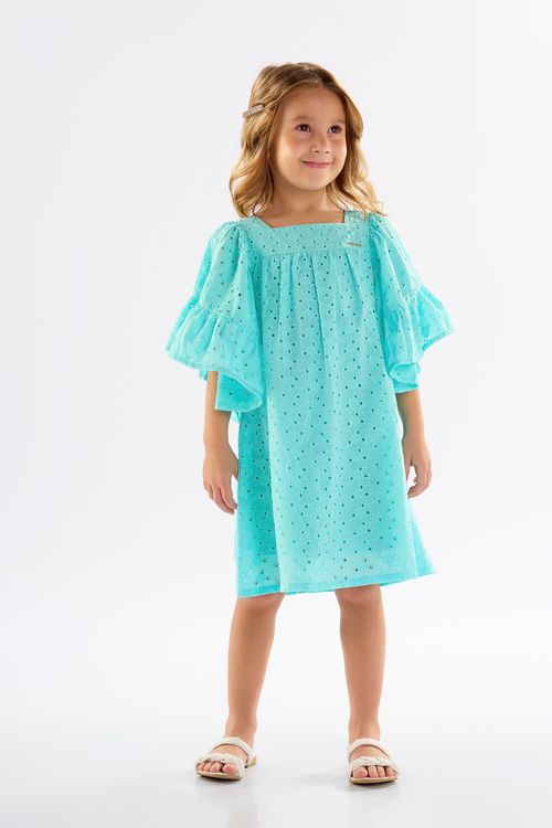 Vestido Infantil em Laise Forrado (Azul) Up Baby