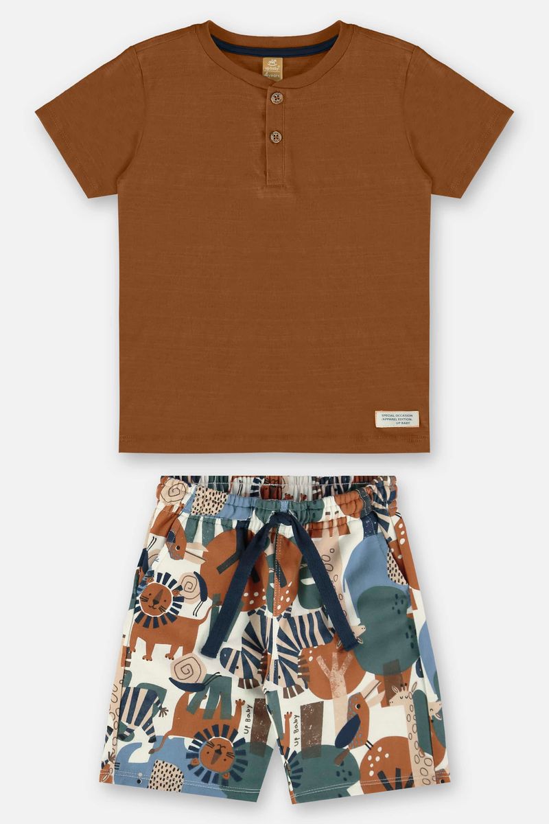 conjunto-infantil-para-menino-com-camiseta-e-bermuda-marrom