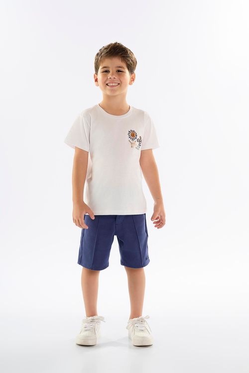 Camiseta Infantil para Menino em Meia Malha (Branco) Up Baby